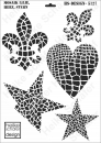 Schablone-Stencil A3 384-5127 Mosaik Lilie, Herz, Stern
